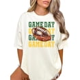 thumbnail image 2 of Game Day Green and Yellow Shirt for Women and Teens Girly Faux Glitter Football Tee Ivory Shirt Adult Medium, 2 of 4