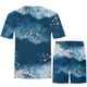 thumbnail image 4 of Conjunto de blusa y pantalones de manga corta con estampado 3D de camiseta de cuello redondo de Navidad informal para hombres Pompotops  oipoqjl35837, 4 of 8
