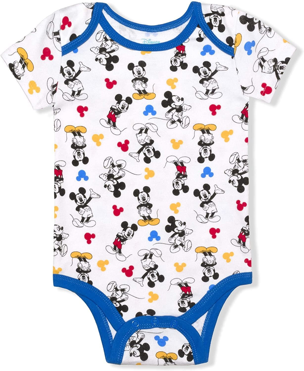 Disney Boy's 5-Pack Mickey Mouse Short Sleeve Bodysuit Creeper