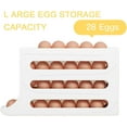 thumbnail image 2 of 4-Tier 28 Eggs Automatic Rolling Egg Dispenser, Space-Saving Egg Tray Organizer Holder for Refrigerator/Kitchen/Cabinets/Countertop and Dining Table (White), 2 of 5