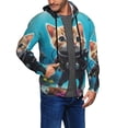 thumbnail image 2 of Goofa Underwater Diving Cat Pattern Mens Full-zip Hoodie, Zip-up Pullover Hooded Sweatshirt, Kangaroo Pocket Hoodie Ideal for Daily Wear, Travel, and Home-Large, 2 of 5