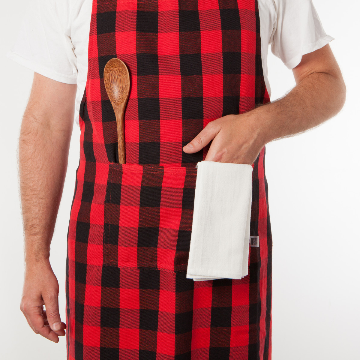 38 Red and Black Buffalo Check Now Designs Oversized Apron