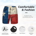 thumbnail image 3 of Men's 2 in 1 Swim Trunks with Compression Liner Texas Flag Distressed Quick Dry Beach Shorts, 3 of 6