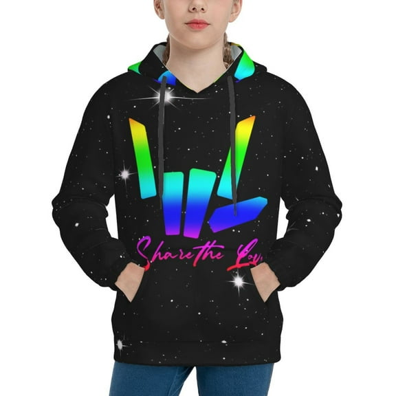 Share The Love Fashion Youth Hoodies Sweatshirts Long Sleeve Sweaters Hooded Outfits Pullover Hoody Top