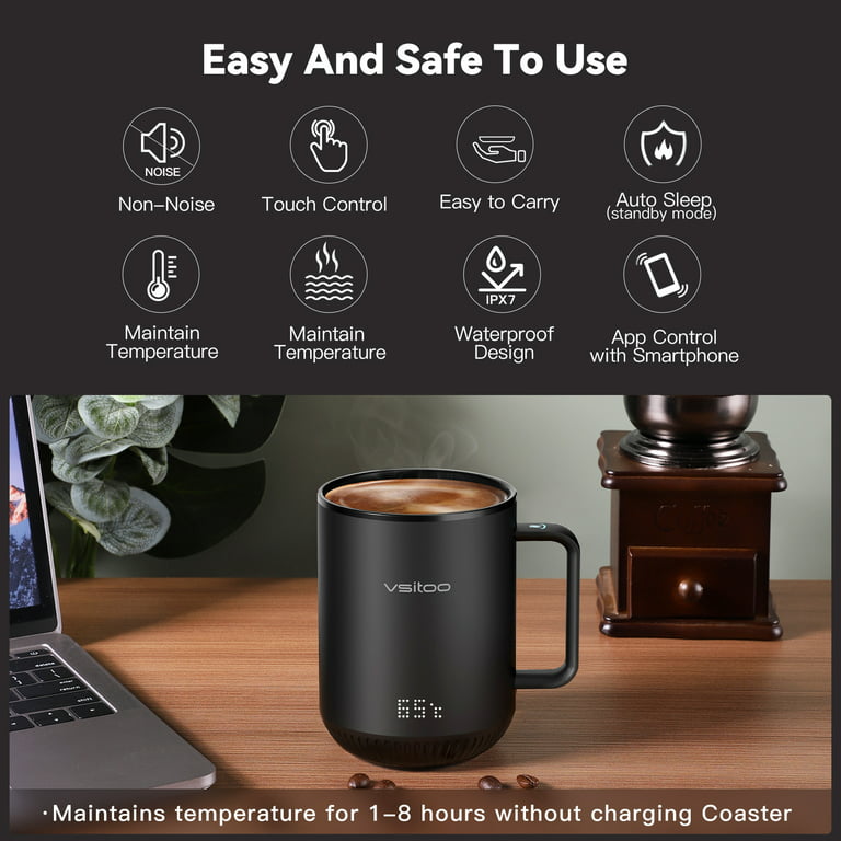 Ember Temperature Control Smart Mug 2, 10 Oz, App-Controlled Heated Coffee  Mug with 80 Min Battery Life and Improved Design, Black