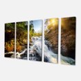 thumbnail image 2 of Designart - Waterfall through the Forest - Landscape Canvas Art Print, 2 of 3