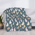 thumbnail image 3 of Yiaed Cute Rabbit Print Blanket Throw Blanket Soft Cozy Flannel Blanket for Home Bed Sofa Couch Chair-40"x30", 3 of 6