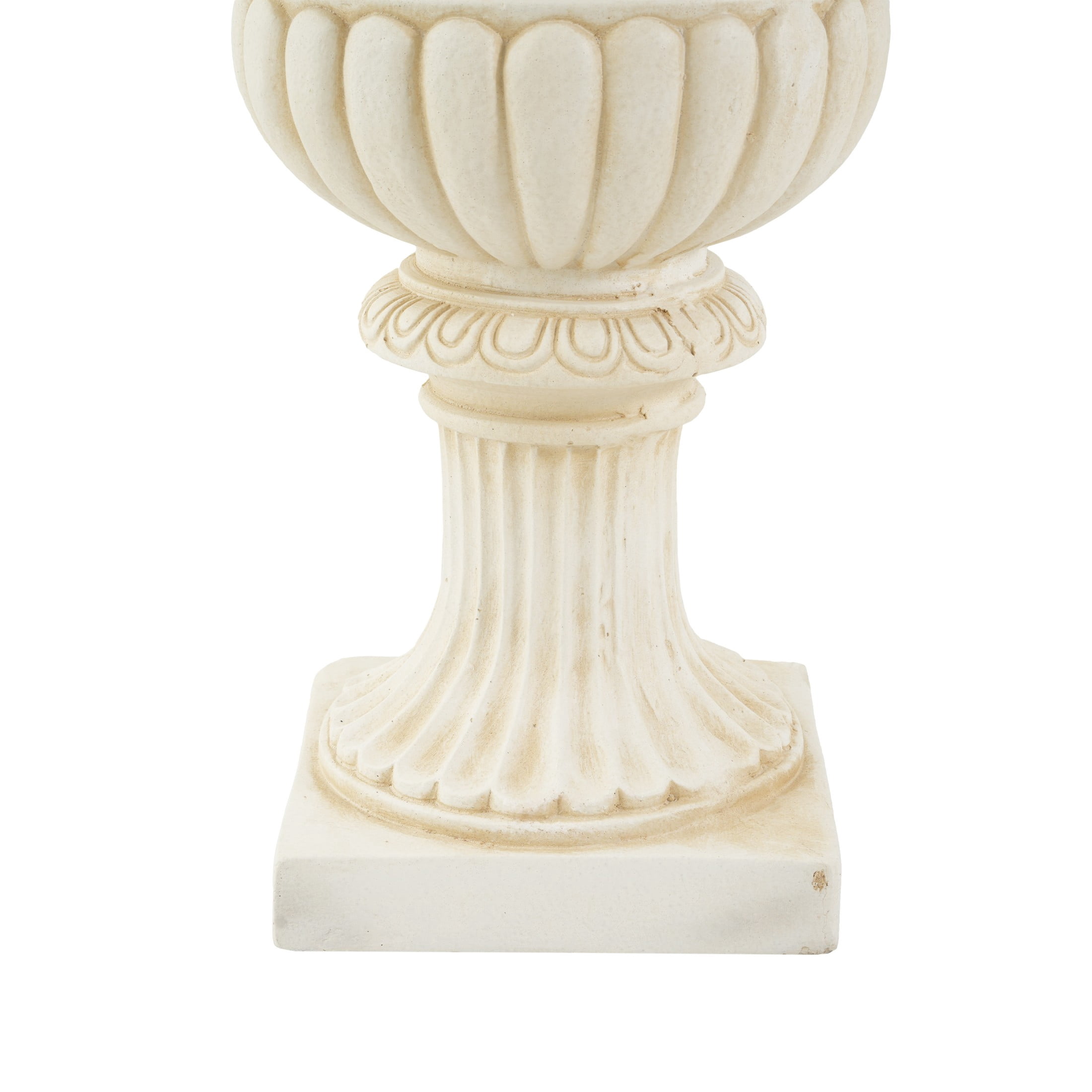 Christopher Knight Home 24"H Classical Fluted Urn Planter, Lightweight Flower Pot, Antique White