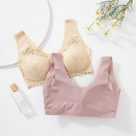 

TOWED22 Sexy Bras For Women Women s Non-Wired Soft Pads Lace Full Coverage Bra Tops Molded Cup Skin