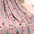 thumbnail image 3 of Pink Cow Milk Strawberry Pattern Blanket,Comfortable Soft Flannel Throw Blanket,All Season,Warm Lightweight Blankets for Sofa Bed Couch Living Room Chair,40"x50", 3 of 4