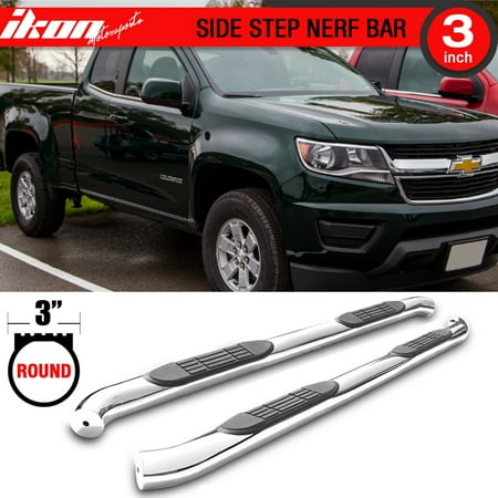 Ikon Motorsports Running Boards for 07-18 Chevy Silverado Gmc Sierra Ext Cab 3Inch S.S