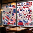 thumbnail image 3 of 4Th Of July Decorations Removable Reusable Window Clings Stickers, USA Patriotic Themed Glass Decals for Windows, Glass Doors & Independence Day Party Venue Home Decor, Red White Blue, C, 3 of 5