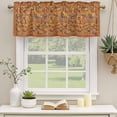 thumbnail image 2 of 2 Pack Valances for Window, Boho Yellow Flowers Short Curtains for Kitchen Bedroom Living Room, Spring Abstract Watercolor Floral Leaf Rod Pocket Small Window Treatment Valance Drapes 60 x 18 Inch, 2 of 8