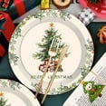 thumbnail image 6 of Linnome 16-Piece Christmas Tree Pattern Paper Trays, Disposable Circular Plates in 9 inch and 7 inch Sizes, Holiday Party Tableware for Events, 6 of 6