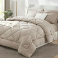 thumbnail image 1 of Juego de edredón CozyLux de lino, tamaño king, 7 piezas, cama en bolsa, 1 of 8