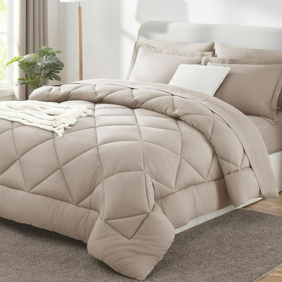 Juego de ropa de cama CozyLux Queen con edredón, sábanas de 7 piezas