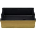 thumbnail image 7 of Ruvati USA RVL4018GRG 30 in. Fireclay Modern Farmhouse Single Bowl Kitchen Sink, Matte Black & Brushed Gold, 7 of 7