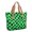 Green and Black Wavy Checkered Pattern, variant on Blue and Black Wavy Checkered Pattern Large Tote Bag for Women, Polyester Roomy Carryall with Pockets and Zipper, Durable Gifts Ideas for Christmas Birthday