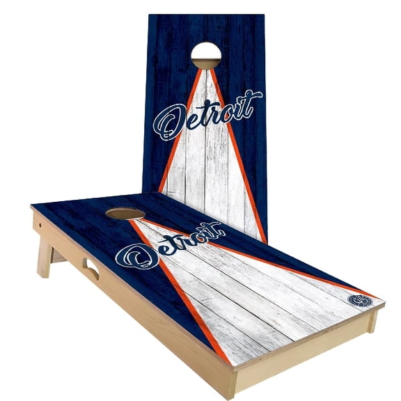 Skip's Garage | Detroit Triangle Baseball Cornhole Board Set | Includes Boards & Bags | Choose Your Size & Accessories