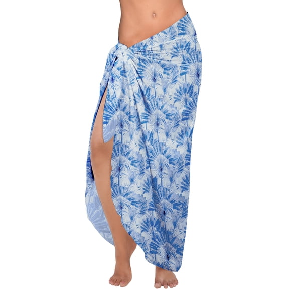 LA LEELA Women's Swimsuit Cover-up Beach Bikinis Sarongs Coverups Wraps Bathing Suit Skirt Beachwear Summer Swim Cover ups for Women One Size Royal, Floral