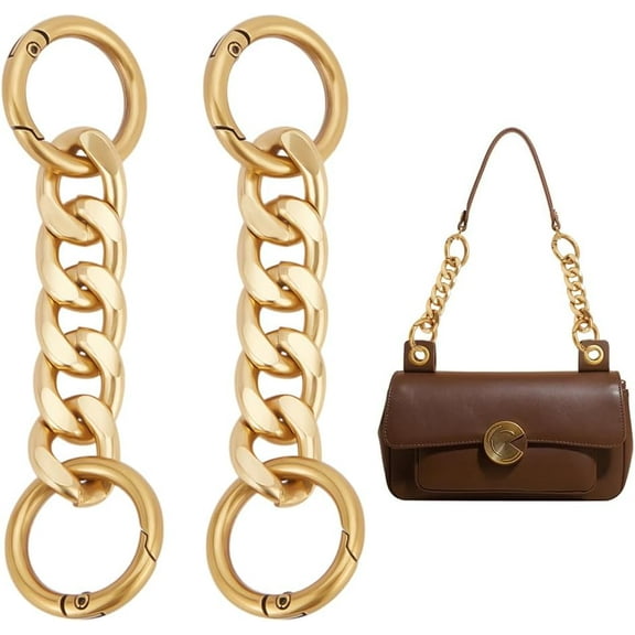 2Pcs Purse Extender Chain Vintage Gold Bag Extension Chains Bag Replacement Accessories with Spring Gate Ring Purse Chain Strap Replacement