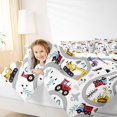thumbnail image 4 of jejeloiu Yellow Excavator Bulldozer Queen Comforter Set,Cartoon Equipment Truck Bedding Sets,Gray White Red Bedding Comforter Set For Boys Kids,Breathable Home Decor Reversible,3 Pieces, 4 of 8