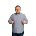 thumbnail image 1 of Big Kong Camisa Tallas Grandes Hombre Blanca Rayas Grises Oversize Manga Larga, 1 of 5