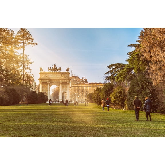 24x36 gallery poster, Sempione Park and the Arch of Peace, Milan, Italy