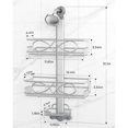 thumbnail image 3 of 2 Tier Stainless Steel Anodized Aluminum,Height-Adjustable Rustproof Shower Caddy Hanging Anti-Swing-Over The Shower Head Caddy-Bathroom Showe r Storage Organizer With Soap Box Holder- Sliver, 3 of 6