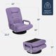 thumbnail image 3 of Songqin Swivel Gaming Chair 360 Degree Multipurpose Floor Chair Rocker for TV, Reading, Playing Video Games w/Lumbar Support, Armrest Handles, Adjustable Foldable Backrest - Light Purple, 3 of 16