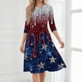 thumbnail image 4 of BOMYJESK Women's 250th Anniversary USA Flag Floral Maxi Dresses American Flag Floral Independence Day Art Print Summer Dresses 4th July A-Line Dress Elegant Classy Party Apparel Red M, 4 of 7