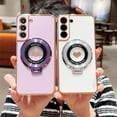 thumbnail image 4 of for Samsung Galaxy S22 Plus Case with Magnetic Ring Stand [Compatible with MagSafe] Cute Love Heart Luxury Electroplate Plating Silicone Shockproof Phone Case for Galaxy S22 Plus 6.6"(Purple), 4 of 12