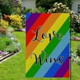 thumbnail image 5 of Rainbow Flag Gay Pride Garden Flag, Love Wins LGBT Celebrate Pride Flag, Double Sided Burlap Flag Indoor Outdoor Decoration 12 X 18 Inches, 5 of 5