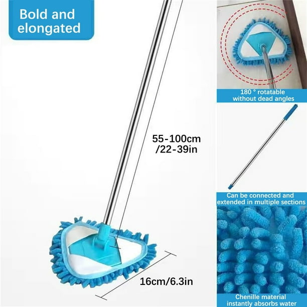 Xihbxyly Trapeador Triangular para Polvo, Cabezal Giratorio de 180°, Rendimiento de Limpieza Superior, Limpieza En Seco y Húmedo, Compatibilidad con Pisos Versátiles, Fácil Reemplazo de Paño, Uso En