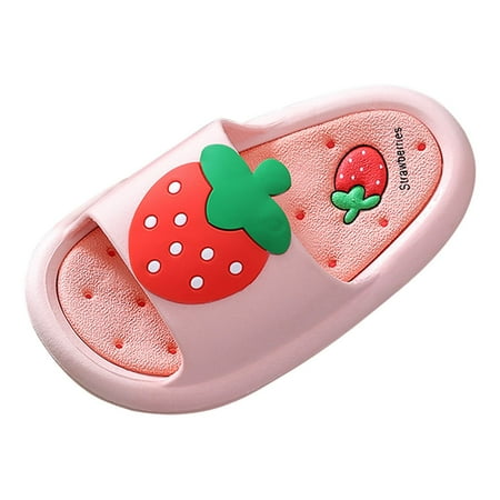 

DxhmoneyHX Boys Girl Cloud Slides Fruit Non-Slip Novelty Sandals Extremely Comfy Cushioned Thick Sole Cute Cartoon Shower Slippers