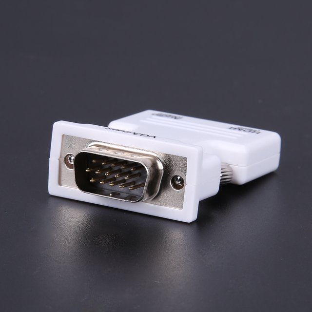 Adaptador Convertidor HDMI hembra a VGA macho con adaptador de audio compatible con señal 1080P
