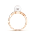 thumbnail image 2 of Angara Freshwater Cultured Pearl Infinity Ring with Diamonds in 14K Rose Gold for Women | June Birthstone Jewelry for Her, 2 of 5
