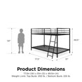 thumbnail image 6 of Mainstays Small Spaces Twin-over-Twin Low Profile Junior Bunk Bed, Black, 6 of 15