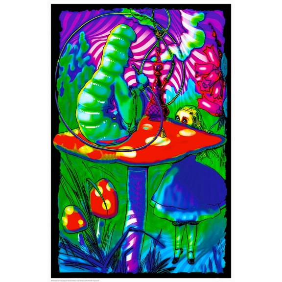 Psychedelic Alice Non-Flocked Blacklight Poster 24" X 36"