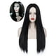 thumbnail image 1 of Morticia Addams Peluca negra Peluca negra para disfraz de Morticia Peluca de pelo liso para mujer Lindo pelo natural suave con gorros de peluca Pelucas sintéticas coloridas para fiesta diaria, 1 of 5