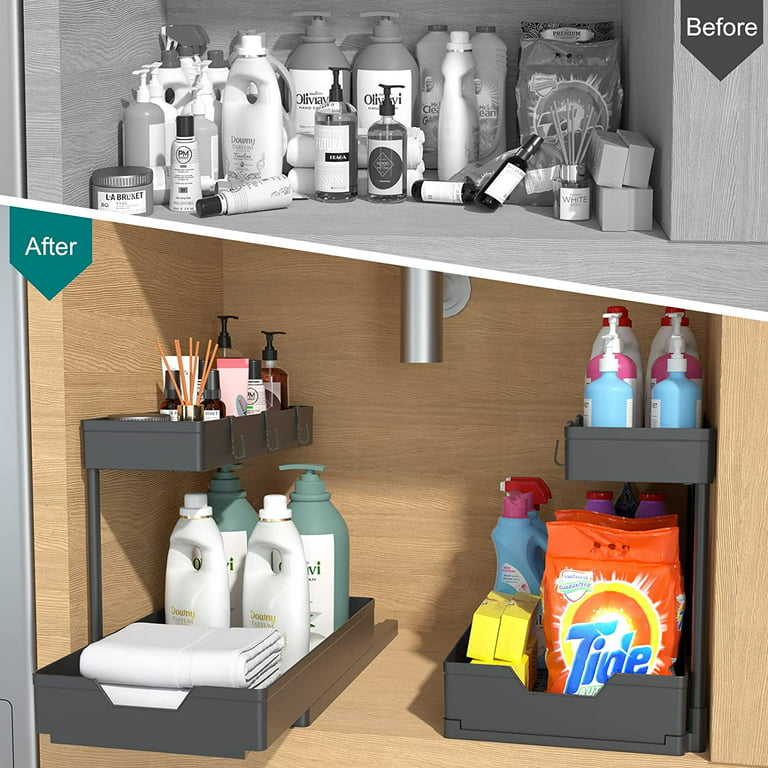  Under Sink Organizers and Storage, 2 Pack Pull-out