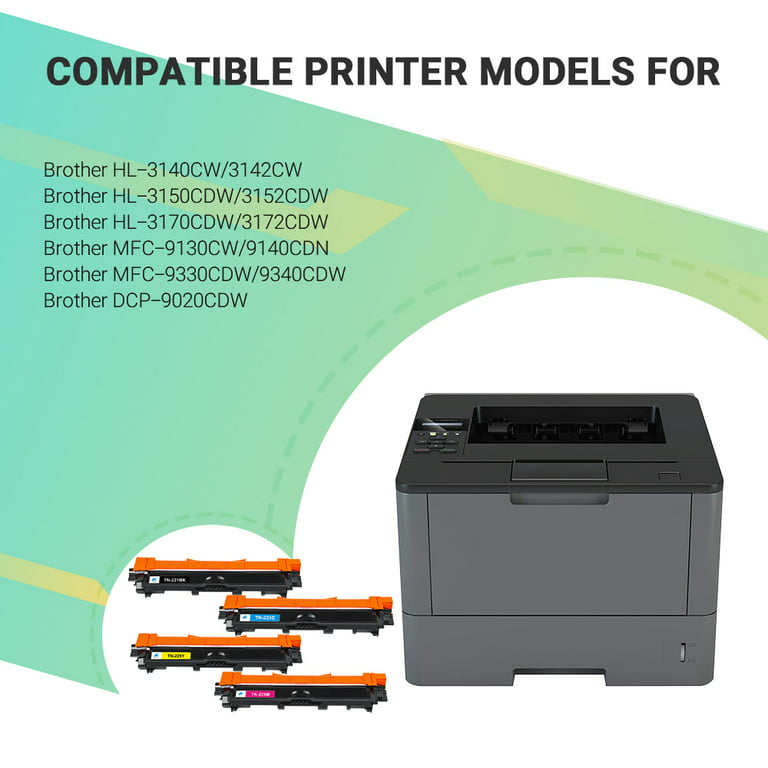 10PK TN221 Black Toner Cartridge for Brother TN225 HL-3140CW DCP-9020CDW  Printer
