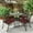 Dark Bronze / Red, variant on W WARMHOL 5-Piece Outdoor Patio Dining Set, All-Weather Cast Aluminum Patio Furniture Set for Backyard Garden Deck with 4 Chairs and 35.4” Round Table, 2.2" Umbrella Hole