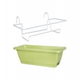 thumbnail image 2 of Colaxi Balcony Hanging Planter with Bracket Window Box Planter Versatile Easily Install for Outdoor Deck Railing Planter 43x19x15cm White Rack, 2 of 8