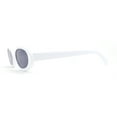 thumbnail image 4 of Womens Mod Thin Plastic Narrow Oval Retro Sunglasses White - Black, 4 of 4