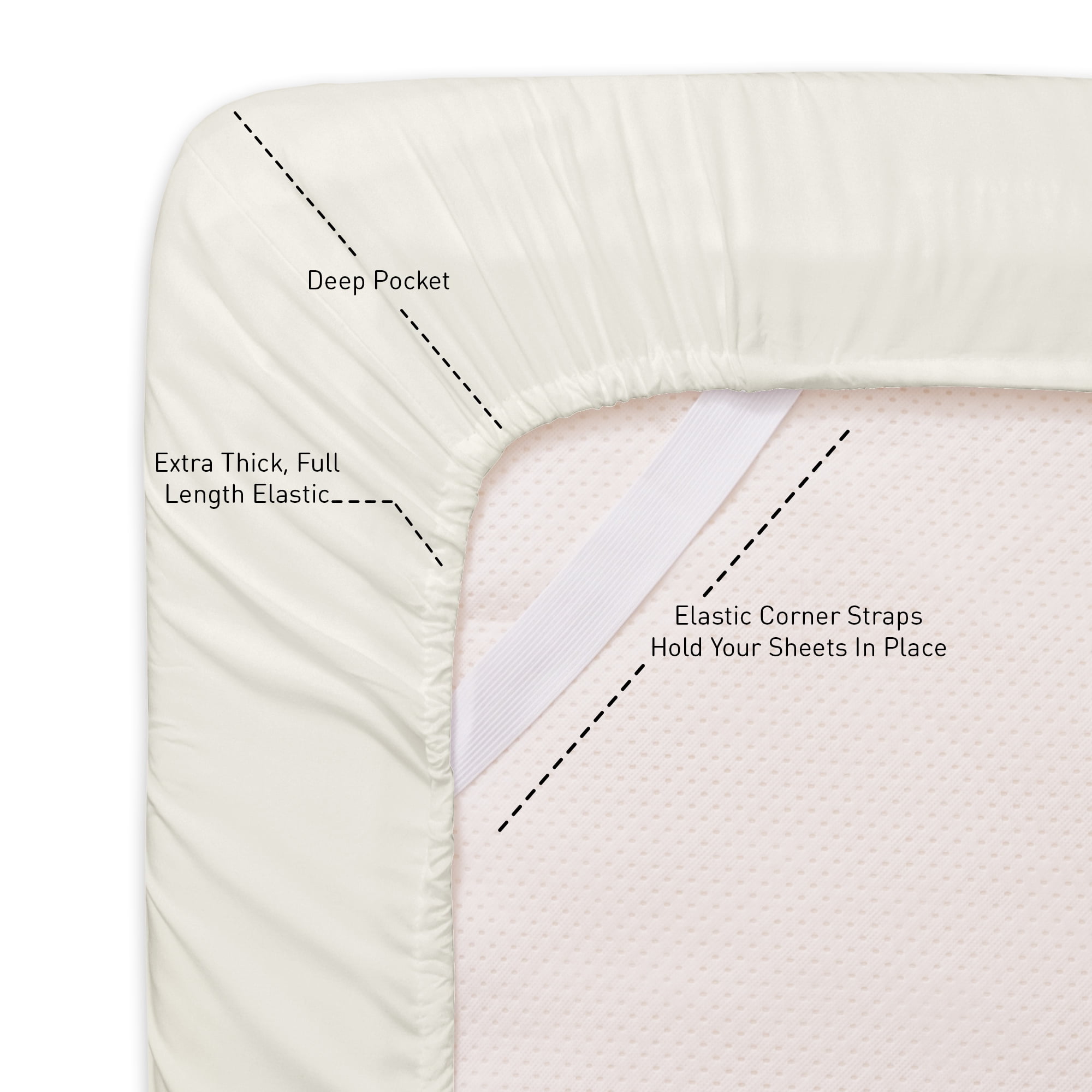 Sweet Home Collection 1800 Series Bed Sheets - Extra Soft Microfiber Deep Pocket Sheet Set - Ivory, California King