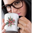 thumbnail image 2 of 3drose, Pink Rose Bouquet, 15oz Two-tone Black Mug, 2 of 6