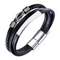 thumbnail image 1 of Pulsera de cuero para hombre negra, pulsera de cuero para hombre, pulsera de cuero trenzado para hombre, pulsera para hombre, el regalo perfecto para el Día del Padre, 1 of 5