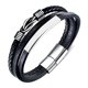 thumbnail image 1 of Pulsera de cuero para hombre negra, pulsera de cuero para hombre, pulsera de cuero trenzada para hombre, pulsera para hombre, el regalo perfecto para el día del padre, 1 of 5