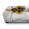 thumbnail image 3 of Detroit Soft Flannel Fleece Blanket, High Rise Buildings Silhouette Reflection Electric Guitar Instrument Music Theme, Cozy Plush for Indoor and Outdoor Use, 60" x 80", Yellow Black, by Ambesonne, 3 of 6